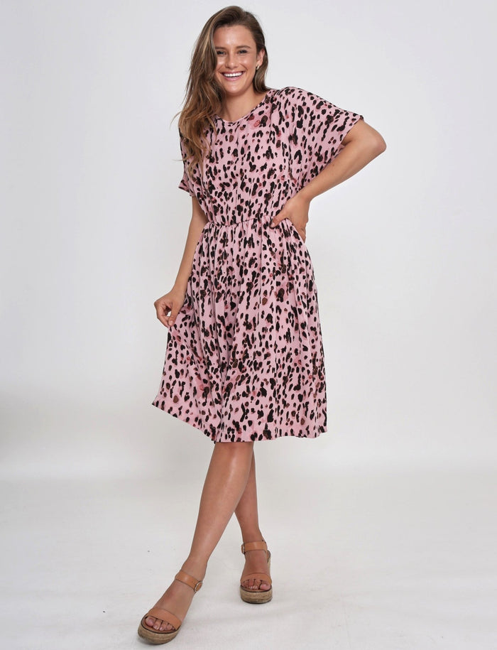 Micah Dress Blush Leopard - Sare StoreLeoni AustraliaDress