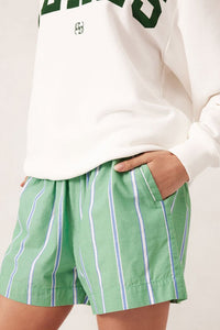 Mila Short - Grass Green And Oxford Blue Stripe - Sare StoreCeres LifeShorts