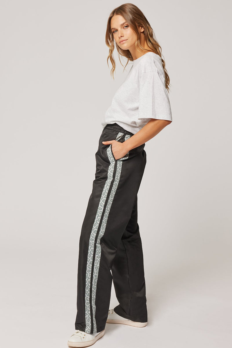 Mila Side Stripe Pant - Black/Smoke Leopard - Sare StoreCartel & WillowPants