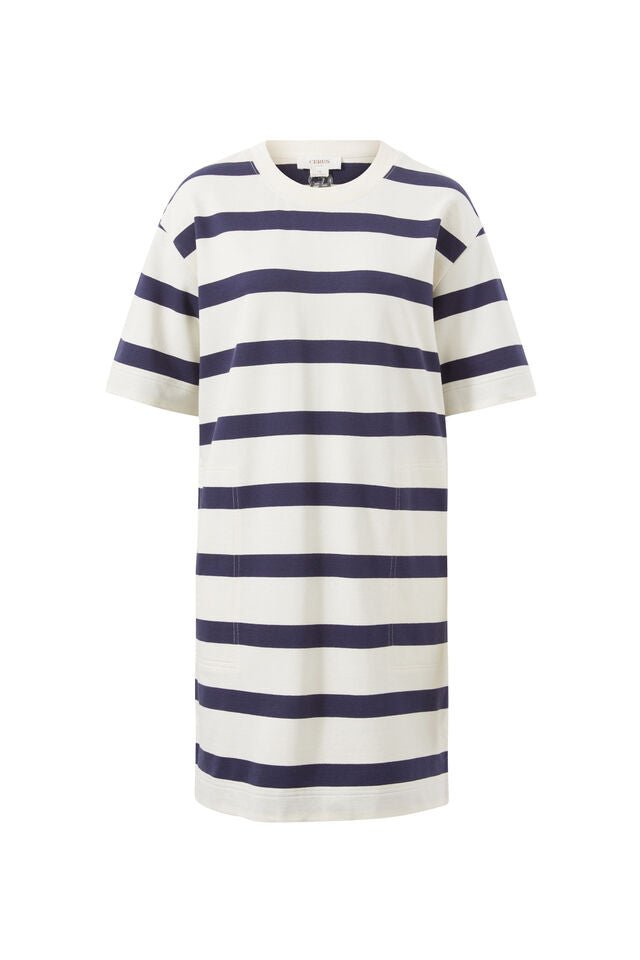 Mini Terry Dress - White Navy Bold Stripe - Sare StoreCeres LifeMini Dress