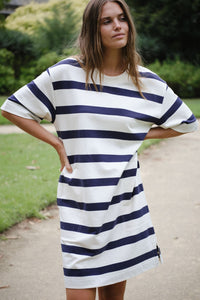 Mini Terry Dress - White Navy Bold Stripe - Sare StoreCeres LifeMini Dress