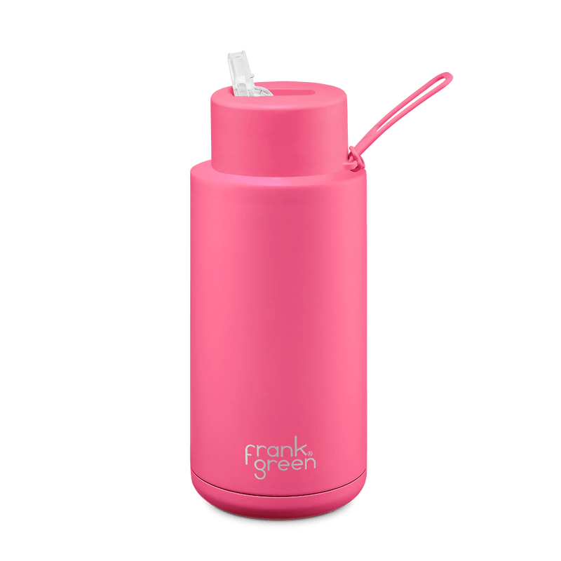 Neon Pink Ceramic Reusable Bottle - 34oz / 1,000ml - Sare StoreFrank GreenDrink Bottle