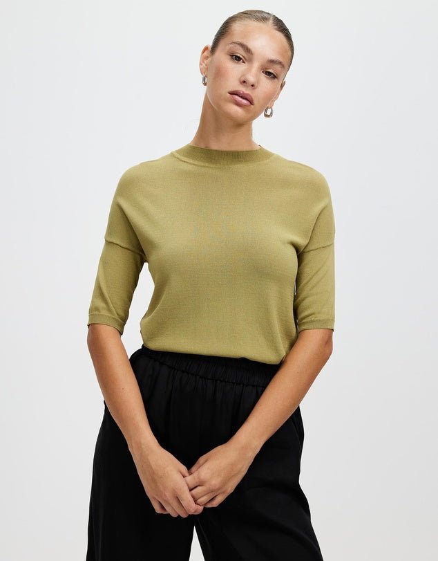 New Jewel Knit Top - Olive - Sare StoreWhite by FTLTops