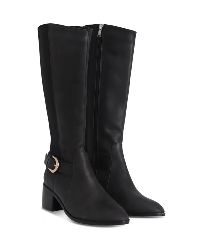 Nyla Black 6cm Knee High Boot - Sare StoreNude FootwearBoots