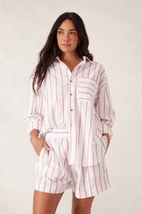 Oversized Shirt - Heritage Red & Fine Twin Stripe - Sare StoreCeres LifeOversized Shirt