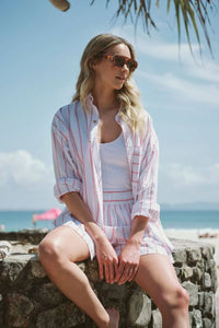 Oversized Shirt - Heritage Red & Fine Twin Stripe - Sare StoreCeres LifeOversized Shirt