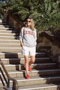 Oversized Slouchy Crew - Grey Marle Heritage Logo - Sare StoreCeres LifeJumper