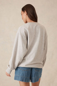 Oversized Slouchy Crew - Grey Marle Heritage Logo - Sare StoreCeres LifeJumper