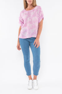 Palm Linen Top - Lavender - Sare StoreJumpShirts