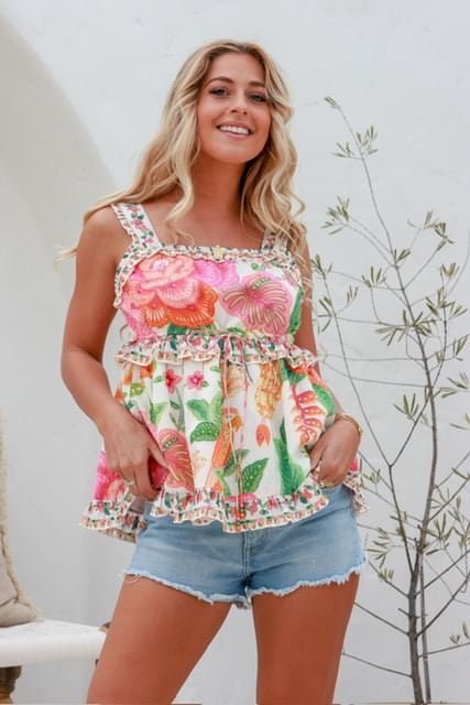 Paradise Floral Ruffle Top - Sare StoreJoop and GypsyTops