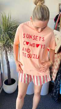 Peach Sunsets & Cowboys Tshirt Set - Sare StoreBy FrankieSet