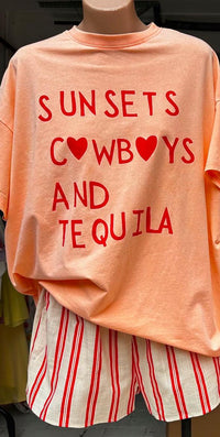Peach Sunsets & Cowboys Tshirt Set - Sare StoreBy FrankieSet
