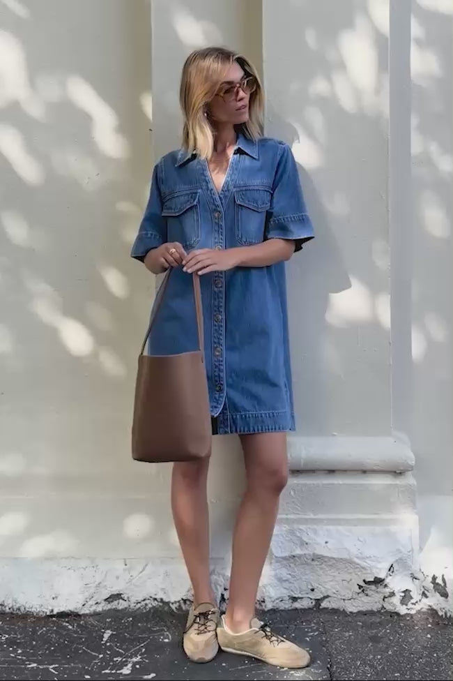 Bonnie Relaxed Shirt Dress - Fresh Indigo. Ceres Life