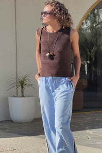 Margot Mesh Knit Tank - Chocolate. Ceres Life