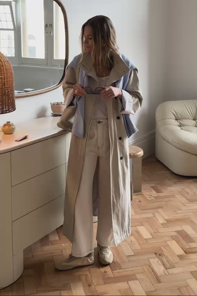 Rowan Longline Jacket - Stone. Ceres Life