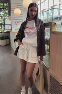 Bobbi Side Pocket Denim Shacket/Chocolate. Ceres Life