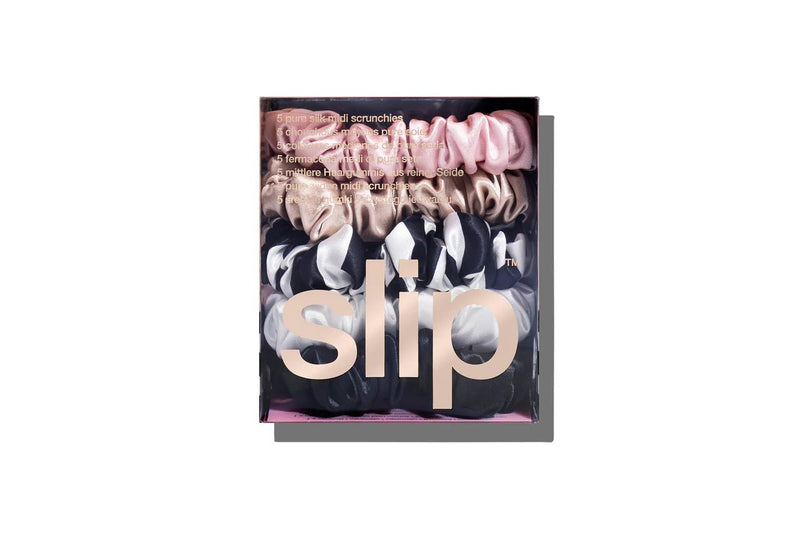 Pure Silk Midi Scrunchies - Multi - Set of 5 - Sare StoreSlipScrunchies