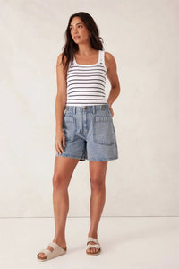 Relaxed Front Pocket Tab Short - Vintage Blue - Sare StoreCeres LifeShorts