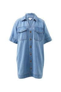 Relaxed Shirt Dress - Mid Vintage Blue - Sare StoreCeres LifeDress