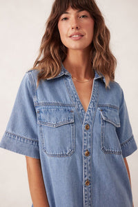 Relaxed Shirt Dress - Mid Vintage Blue - Sare StoreCeres LifeDress