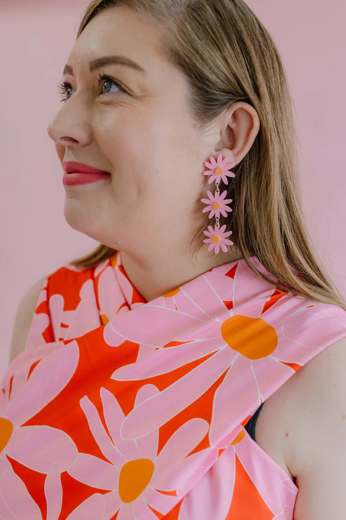 'Remi' Candy Pink / Orange Dangle Earrings - Sare StorePink NadeEarrings