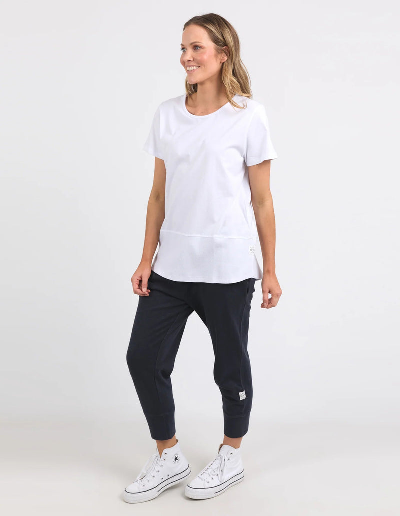 Rib Short Sleeve Tee - White - Sare StoreElmTee