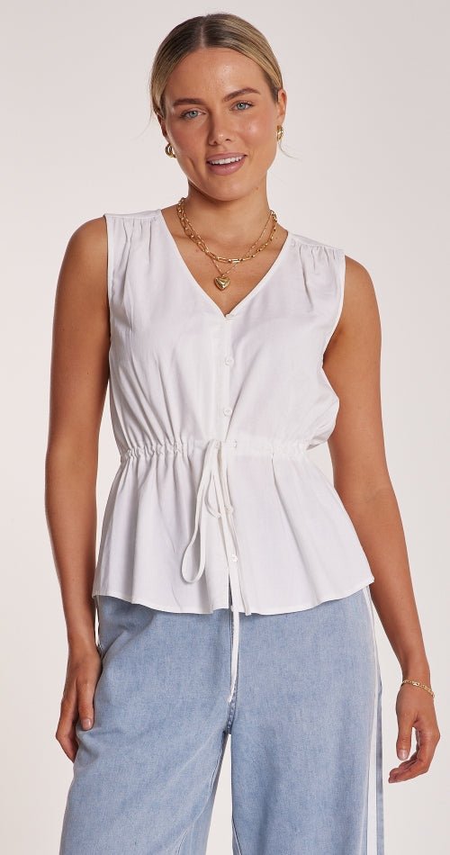 Riley Sleeveless Top - White - Sare StoreFeather and NoiseTops