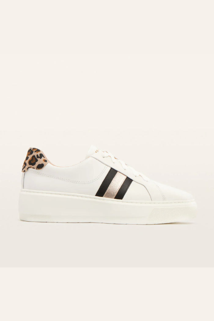Riley White/Leopard Print Sneaker - Sare StoreFrankie 4Shoes