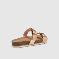 Sandy III Rose Gold Lizard Emboss Sandals - Sare StoreFrankie 4Shoes