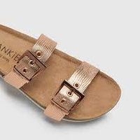 Sandy III Rose Gold Lizard Emboss Sandals - Sare StoreFrankie 4Shoes