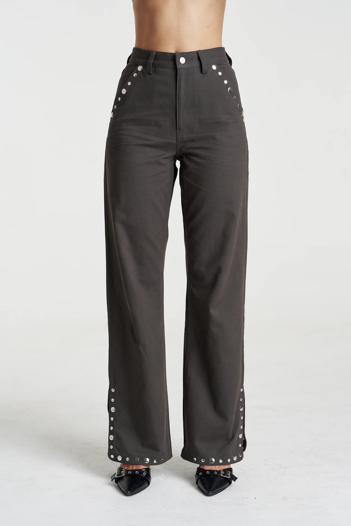 Studded Easy Jean - Shadow