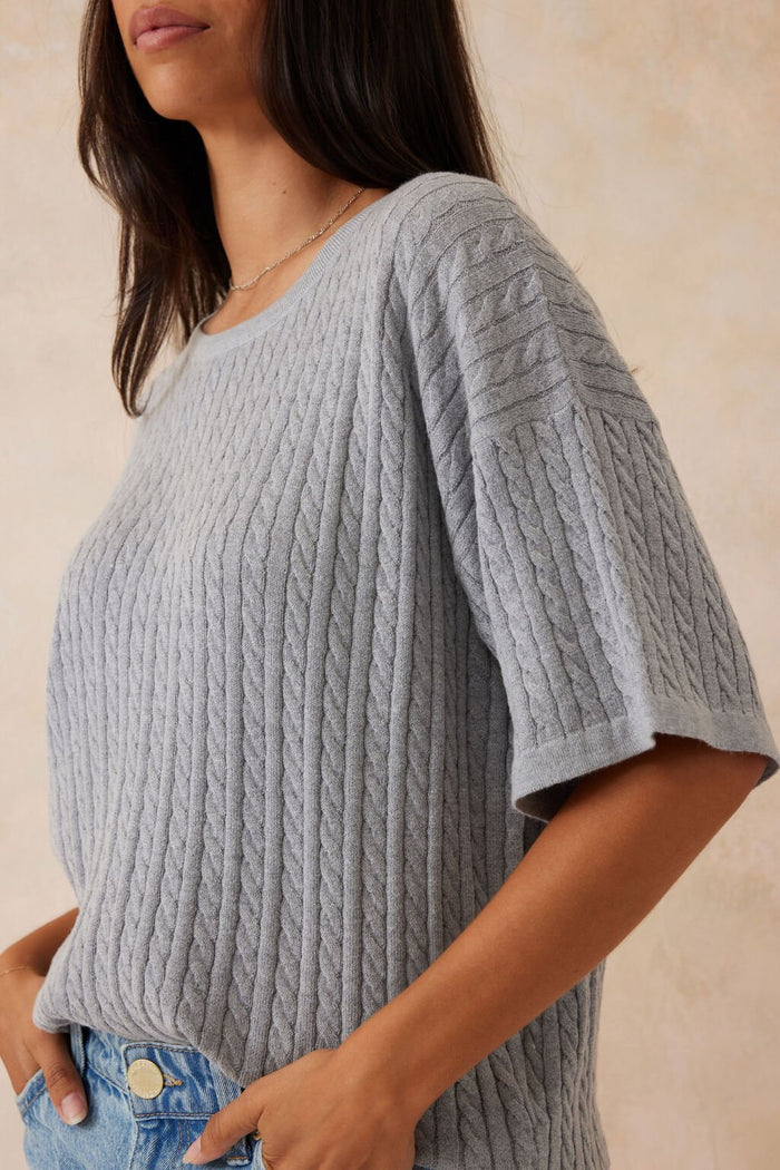 Short Sleeve Soft Cable Knit - Sare StoreCeres LifeKnit
