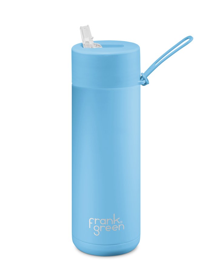 Sky Blue - Limited Edition Ceramic Reusable Bottle (Straw) - 20oz / 595ml - Sare StoreFrank GreenDrink Bottle