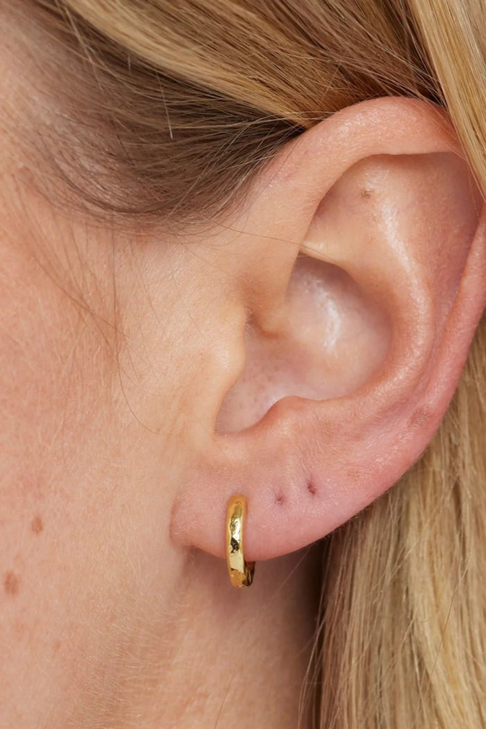 Textured Gold Huggies - Small