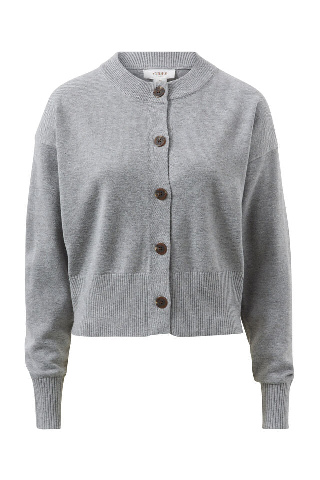 Soft Crew Cardi - Grey Marle - Sare StoreCeres LifeCardigan