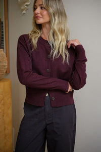 Soft Crew Cardi - Wine - Sare StoreCeres LifeCardigan