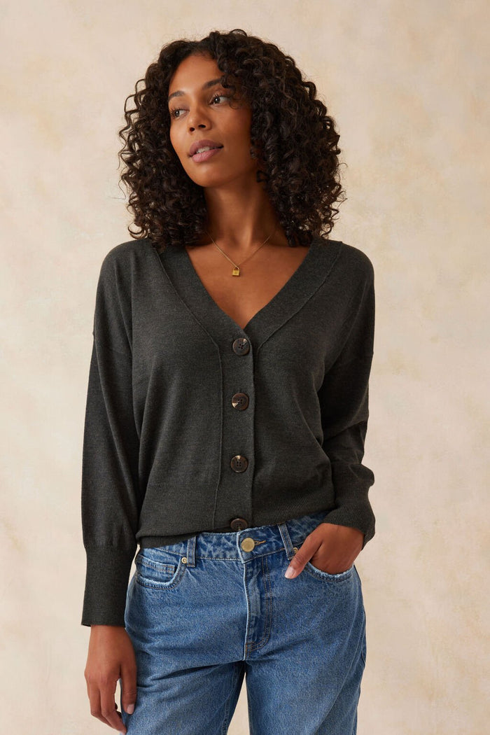 Soft Knit Slouchy Cardi - Peppercorn Marle - Sare StoreCeres LifeCardigan