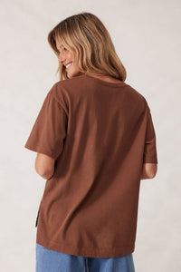 Stevie Slouchy Split Hem Tee - Milk Choc/Monogram - Sare StoreCeres LifeT-shirt