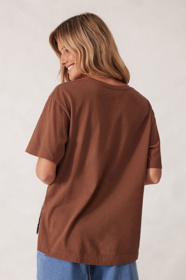 Stevie Slouchy Split Hem Tee - Milk Choc/Monogram - Sare StoreCeres LifeT-shirt