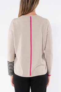 Stripe Block Pullover - Almond Milk - Sare StoreJumpKnit