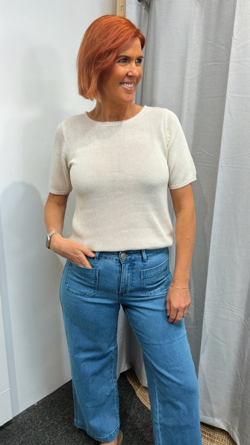 Summer Tee - Natural - Sare StoreLittle LiesKnit