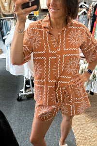 Sun Border Short Set - Rust/White - Sare StoreBy FrankieSet