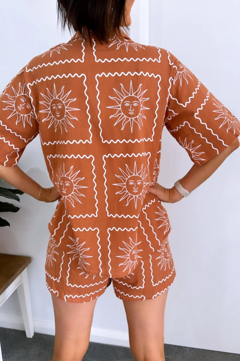 Sun Border Short Set - Rust/White - Sare StoreBy FrankieSet