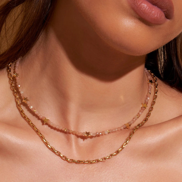 Superstar Gemstone Necklace - Rose Quartz - Sare StoreArms Of EveJewellery