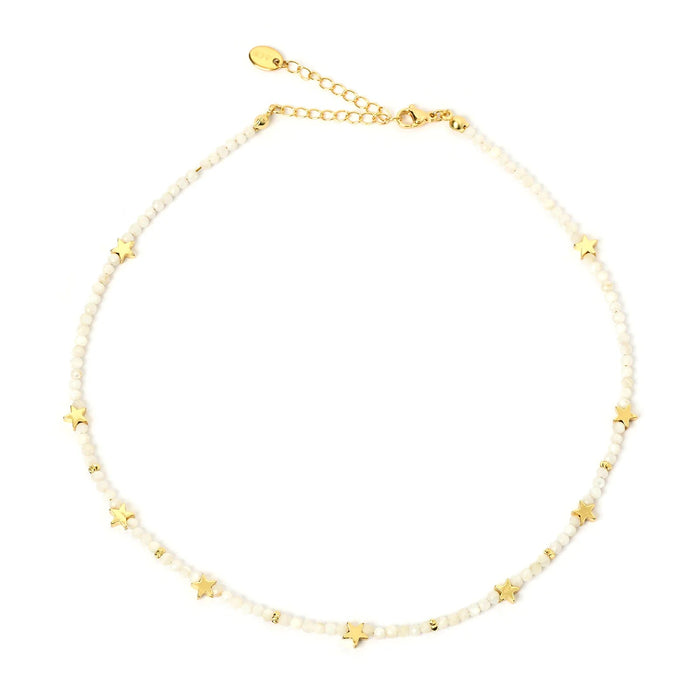 Superstar Gemstone Necklace - White Jade - Sare StoreArms Of EveJewellery
