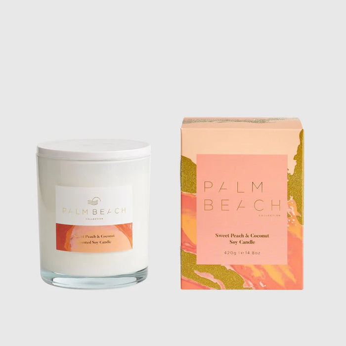 Sweet Peach & Coconut 420g Standard Candle - Sare StorePalm Beach collectionCandle