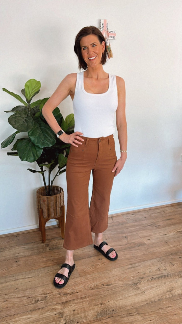 Tan Crop Jeans - Sare StorePaper HeartPants