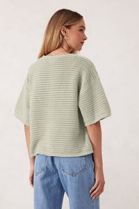 Textured Boxy Knit Tee - Matcha - Sare StoreCeres LifeT-shirt