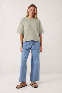 Textured Boxy Knit Tee - Matcha - Sare StoreCeres LifeT-shirt