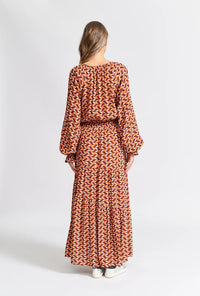 The Tiered Maxi Dress - Burgundy Wicker Print - Sare StoreWe are the othersDress
